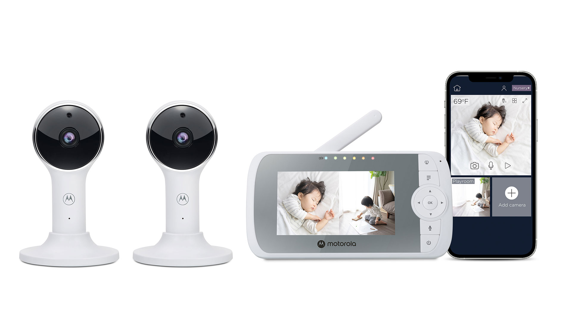 VM64-2 CONNECT - 2 camera split screen connected video baby monitor - Product image